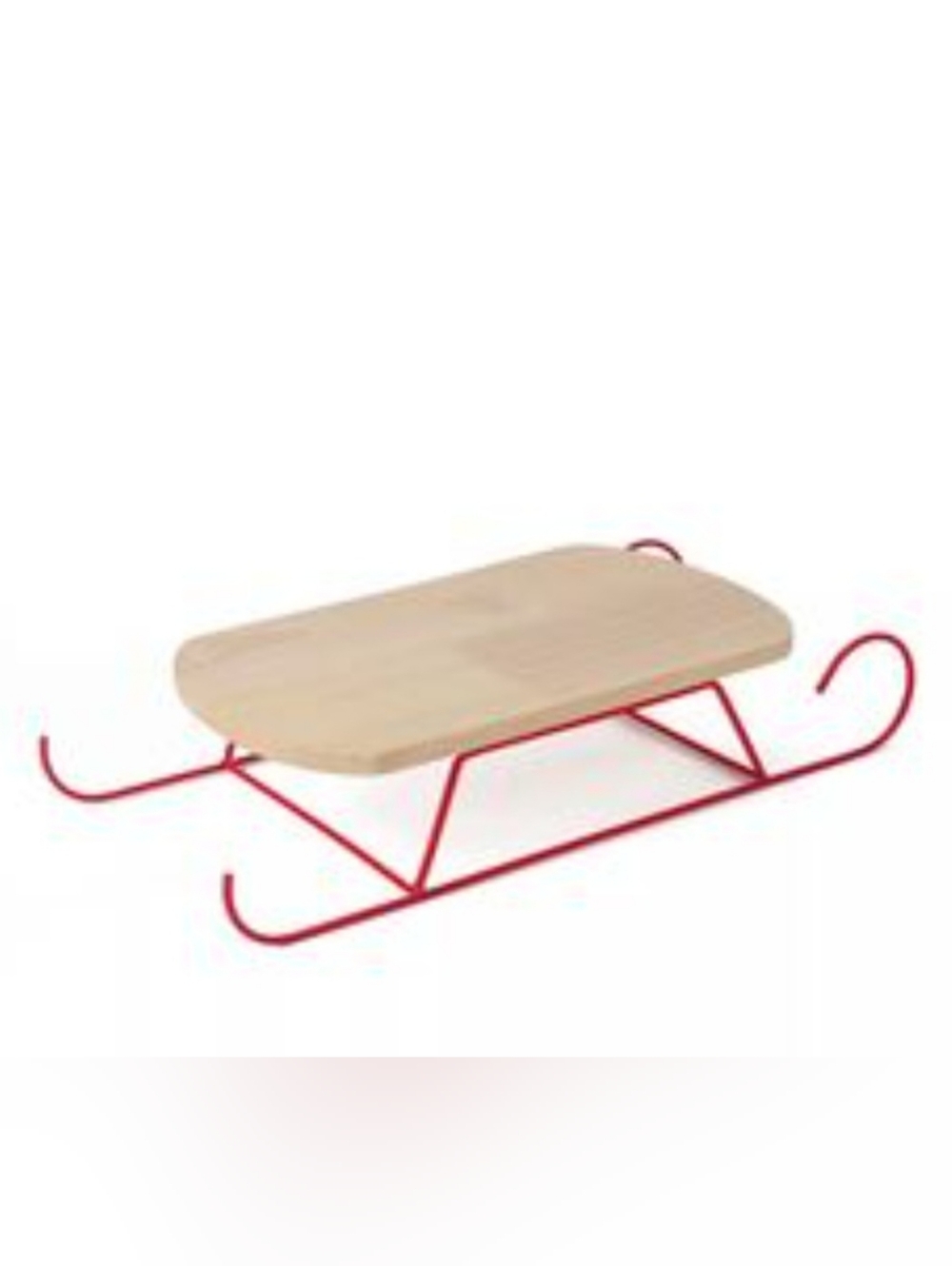 Target Red Metal and Natural Wood Holiday Sled Decor